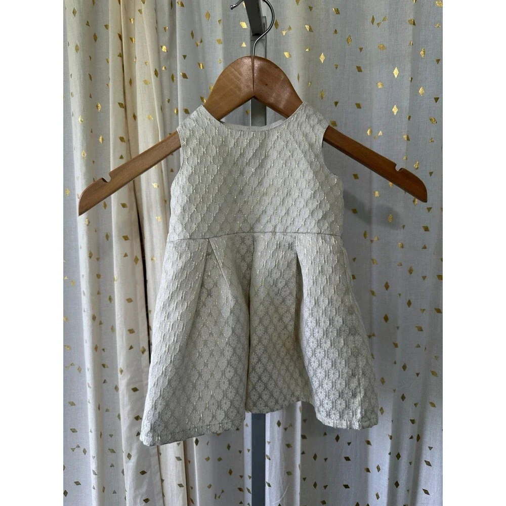 Carter’s Baby Girls Gold Metallic Floral Embroidery Special Occasion Dress 6M